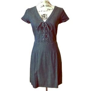 Venus Tie-Front Denim Dress
